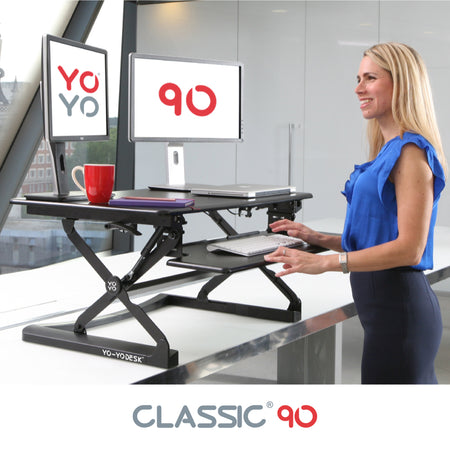 Yo-Yo DESK 90 Dual Monitor Standing Desk Converter