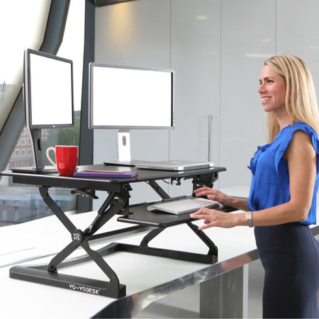Yo-Yo DESK 90 Dual Monitor Standing Desk Converter