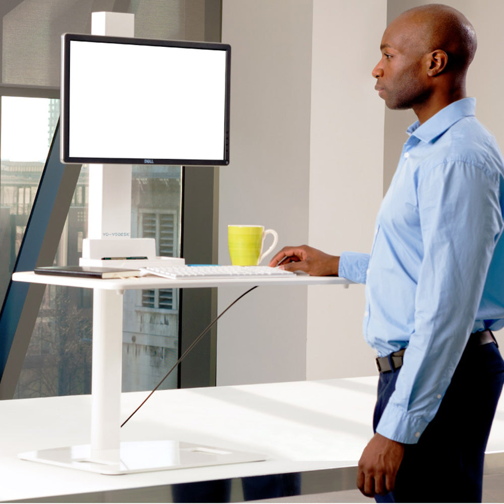 Yo-Yo DESK GO 1 Pole Mounted Single Screen Standing Desk Converter